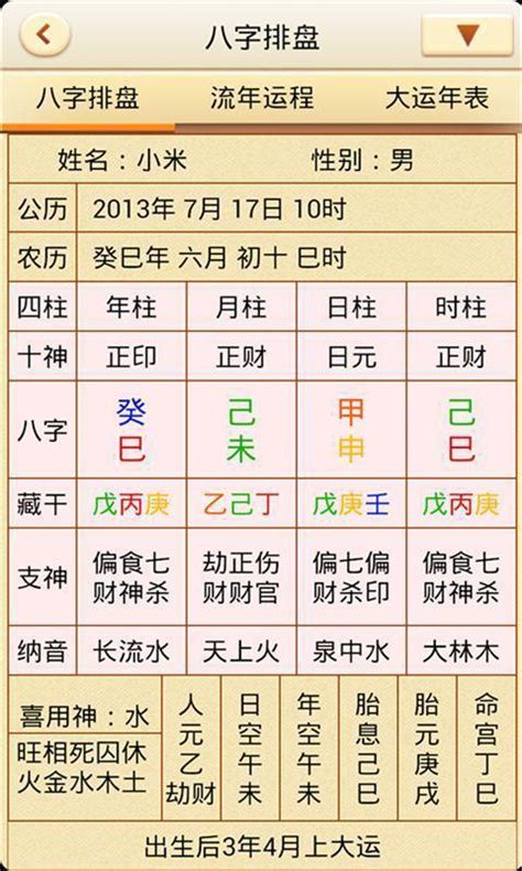 四柱八字排盘程式|四柱八字排盤